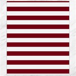 Horizontal Stripes - White and Burgundy Red Canvas 20  x 24 