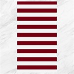 Horizontal Stripes - White and Burgundy Red Canvas 40  x 72 