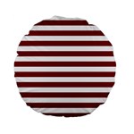 Horizontal Stripes - White and Burgundy Red Standard 15  Premium Flano Round Cushion