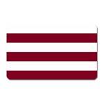 Horizontal Stripes - White and Burgundy Red Magnet (Rectangular)