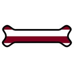 Horizontal Stripes - White and Burgundy Red Magnet (Dog Bone)