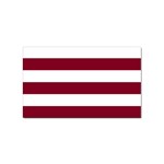 Horizontal Stripes - White and Burgundy Red Sticker (Rectangular)