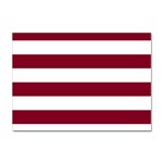 Horizontal Stripes - White and Burgundy Red Sticker A4 (10 pack)