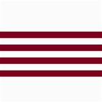 Horizontal Stripes - White and Burgundy Red 4  x 8  Photo Cards