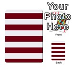 Horizontal Stripes - White and Burgundy Red Multi-purpose Cards (Rectangle)