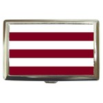 Horizontal Stripes - White and Burgundy Red Cigarette Money Case
