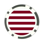Horizontal Stripes - White and Burgundy Red Poker Chip Card Guard (10 pack)