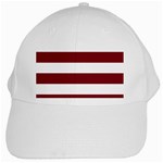 Horizontal Stripes - White and Burgundy Red White Cap