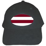Horizontal Stripes - White and Burgundy Red Black Cap
