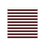 Horizontal Stripes - White and Bulgarian Rose Red Satin Bandana Scarf