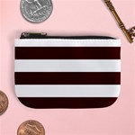 Horizontal Stripes - White and Bulgarian Rose Red Mini Coin Purse