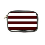 Horizontal Stripes - White and Bulgarian Rose Red Coin Purse