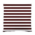 Horizontal Stripes - White and Bulgarian Rose Red Standard Cushion Case (One Side)