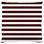 Horizontal Stripes - White and Bulgarian Rose Red Large Cushion Case (One Side)