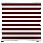 Horizontal Stripes - White and Bulgarian Rose Red Standard Flano Cushion Case (Two Sides)