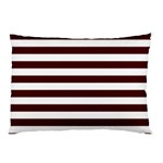 Horizontal Stripes - White and Bulgarian Rose Red Pillow Case (Two Sides)