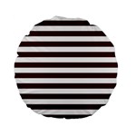 Horizontal Stripes - White and Bulgarian Rose Red Standard 15  Premium Flano Round Cushion