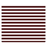 Horizontal Stripes - White and Bulgarian Rose Red Double Sided Flano Blanket (Small)