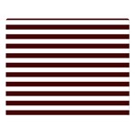 Horizontal Stripes - White and Bulgarian Rose Red Double Sided Flano Blanket (Large)