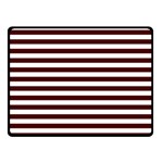 Horizontal Stripes - White and Bulgarian Rose Red Double Sided Fleece Blanket (Small) (Two Sides)