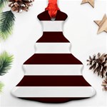 Horizontal Stripes - White and Bulgarian Rose Red Ornament (Christmas Tree)