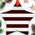 Horizontal Stripes - White and Bulgarian Rose Red Ornament (Star)