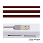 Horizontal Stripes - White and Bulgarian Rose Red Memory Card Reader (Stick)