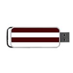 Horizontal Stripes - White and Bulgarian Rose Red Portable USB Flash (One Side)