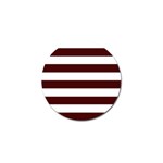 Horizontal Stripes - White and Bulgarian Rose Red Golf Ball Marker (4 pack)