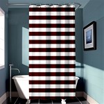 Horizontal Stripes - White and Bulgarian Rose Red Shower Curtain 36  x 72  (Stall)