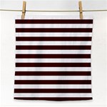 Horizontal Stripes - White and Bulgarian Rose Red Face Towel