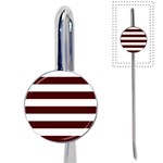 Horizontal Stripes - White and Bulgarian Rose Red Book Mark