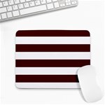Horizontal Stripes - White and Bulgarian Rose Red Small Mousepad