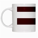 Horizontal Stripes - White and Bulgarian Rose Red White Mug