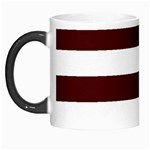 Horizontal Stripes - White and Bulgarian Rose Red Morph Mug