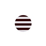 Horizontal Stripes - White and Bulgarian Rose Red 1  Mini Magnet
