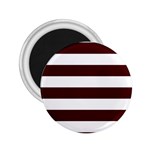 Horizontal Stripes - White and Bulgarian Rose Red 2.25  Magnet