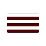 Horizontal Stripes - White and Bulgarian Rose Red Magnet (Name Card)
