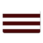 Horizontal Stripes - White and Bulgarian Rose Red Magnet (Rectangular)