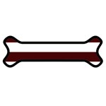 Horizontal Stripes - White and Bulgarian Rose Red Magnet (Dog Bone)
