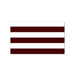Horizontal Stripes - White and Bulgarian Rose Red Sticker (Rectangular)