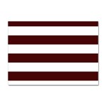 Horizontal Stripes - White and Bulgarian Rose Red Sticker A4 (10 pack)