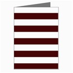 Horizontal Stripes - White and Bulgarian Rose Red Greeting Card