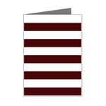 Horizontal Stripes - White and Bulgarian Rose Red Mini Greeting Card