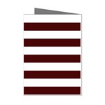 Horizontal Stripes - White and Bulgarian Rose Red Mini Greeting Cards (Pkg of 8)