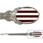 Horizontal Stripes - White and Bulgarian Rose Red Letter Opener