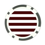 Horizontal Stripes - White and Bulgarian Rose Red Poker Chip Card Guard