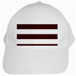 Horizontal Stripes - White and Bulgarian Rose Red White Cap