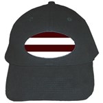 Horizontal Stripes - White and Bulgarian Rose Red Black Cap