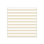 Horizontal Stripes - White and Pearl Brown Satin Bandana Scarf